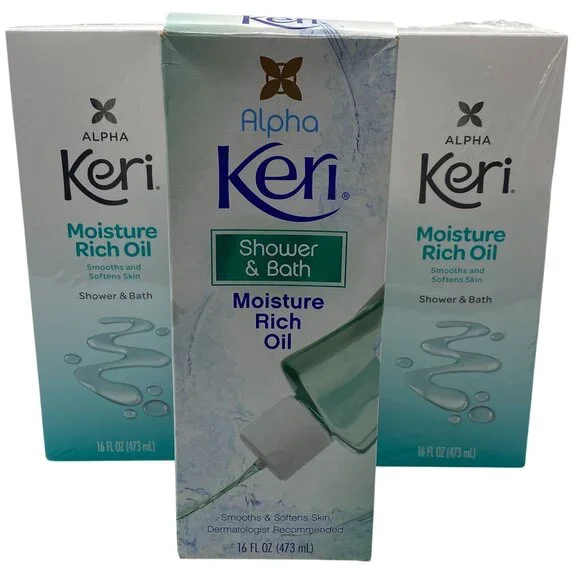 Alpha Keri Shower & Bath Moisture rich oil 16fl oz lot of three bottles